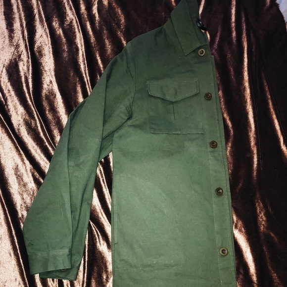 ARMY KHAKI GREEN SKINNY FIT COAT! THICK MATERIAL! - Picture 3 of 4
